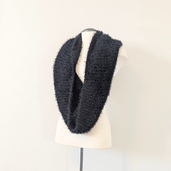 Soft Black Infinity Scarf - Picture 2 of 4